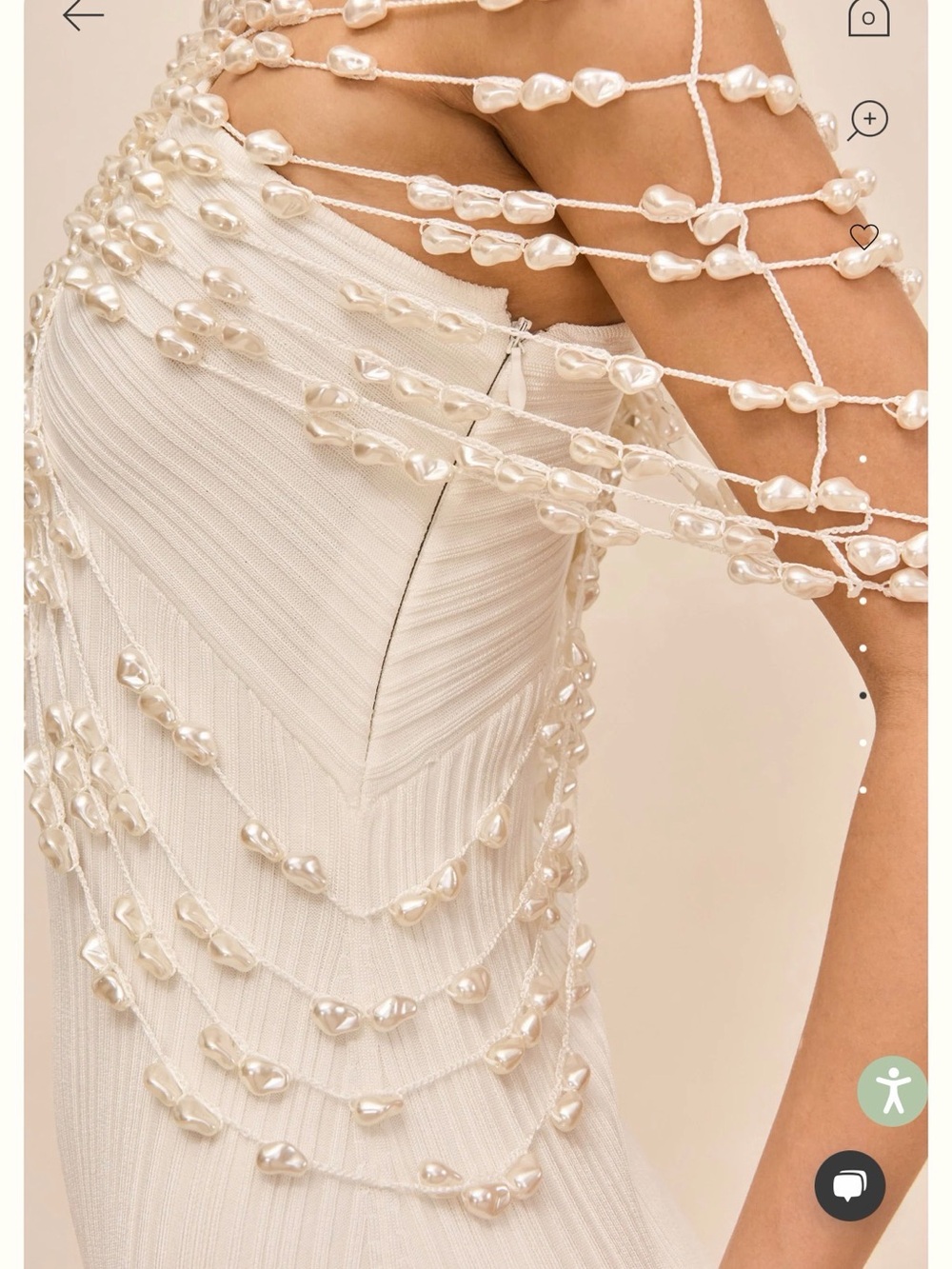Cult Gaia Pearl-Embellished White Mini Dress - Picture 4 of 6